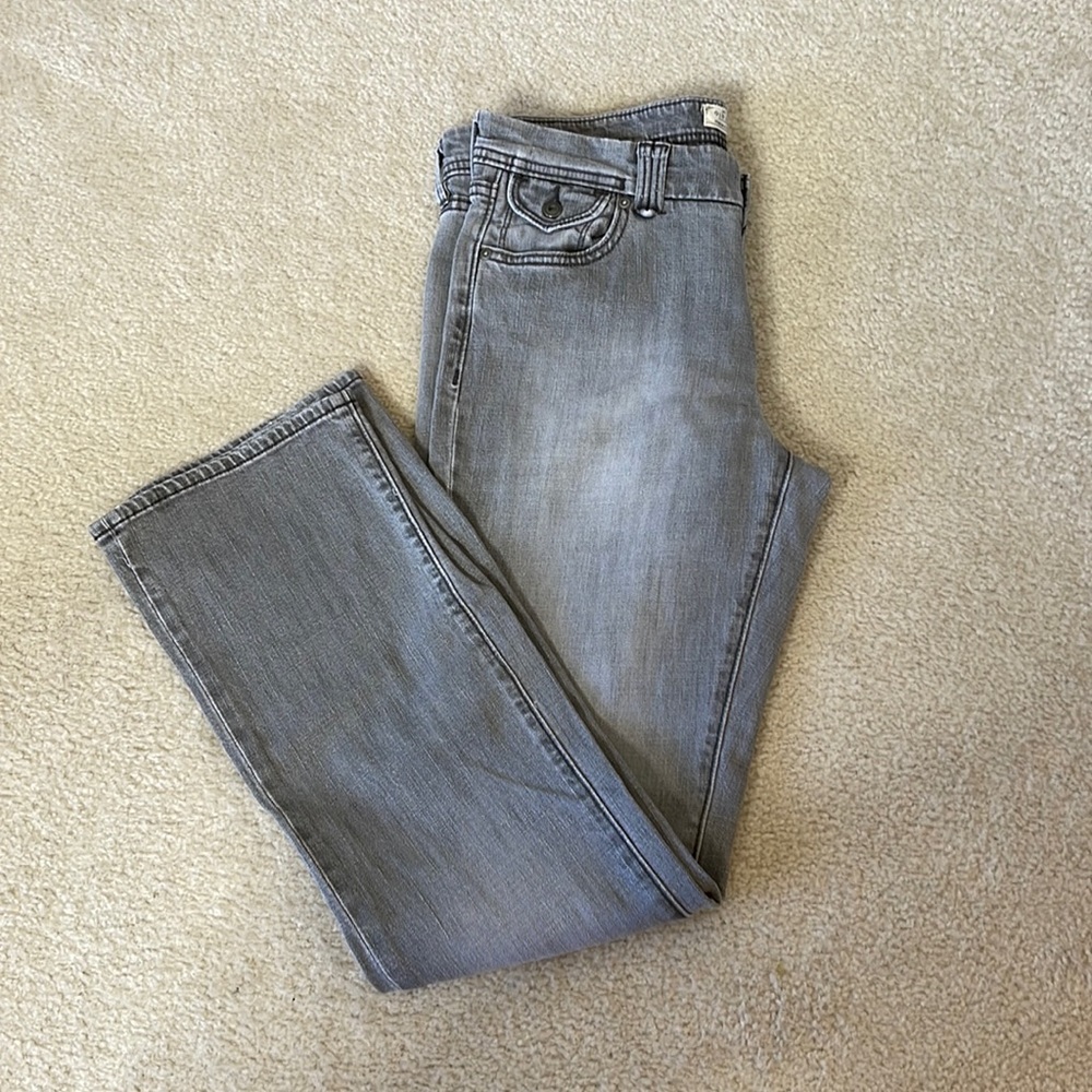Unique Find Old Navy Gray Faded Denim Boot Cut Jeans Size 10